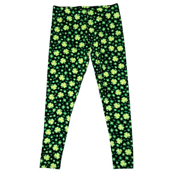 (5 for $25) Serra Shamrock Print Super Soft Leggings Size Large - Picture 1 of 5